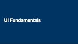 User interface fundamentals